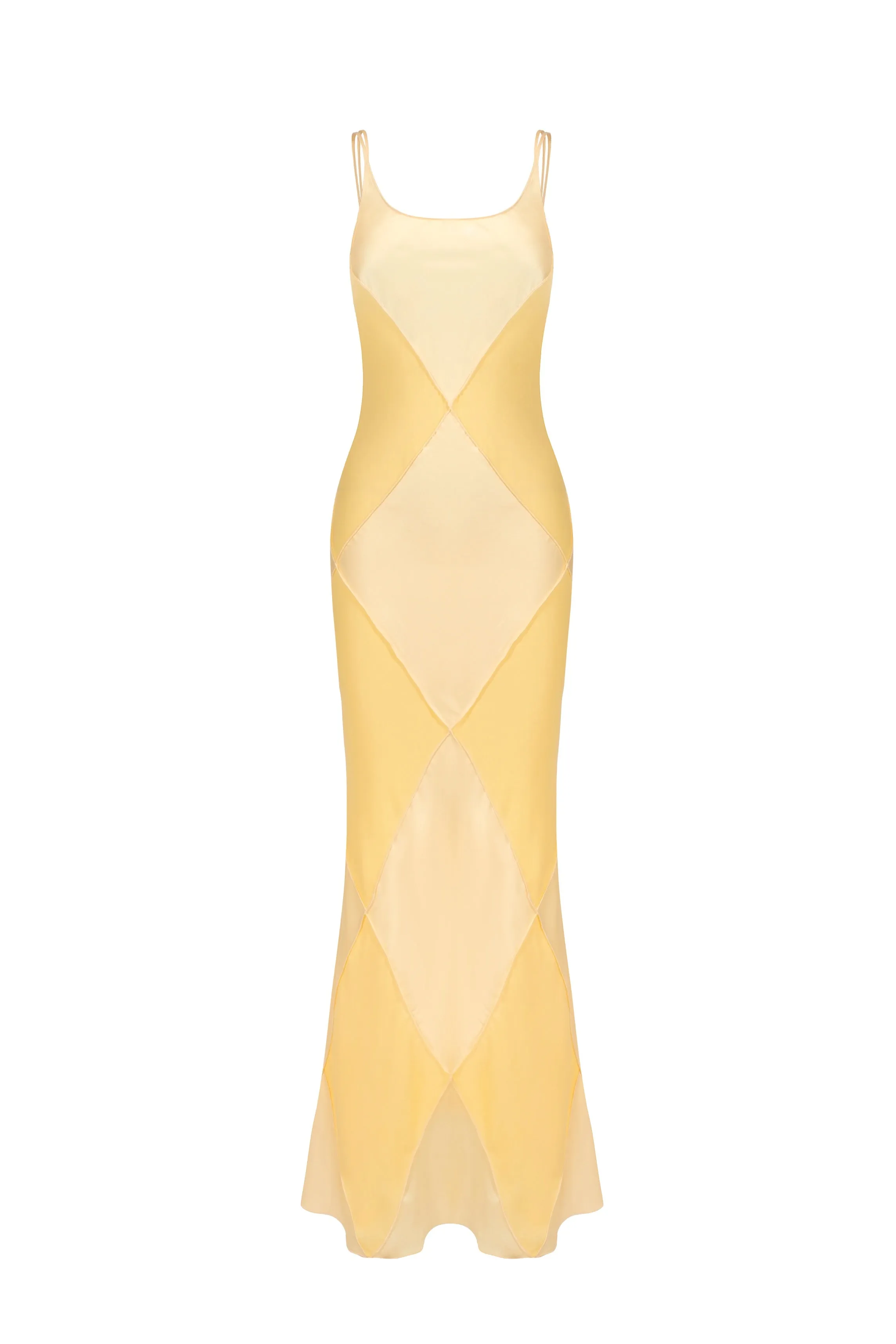 Diamond patchwork dress - yellow sold by Pheme Paris product image thumbnail 2