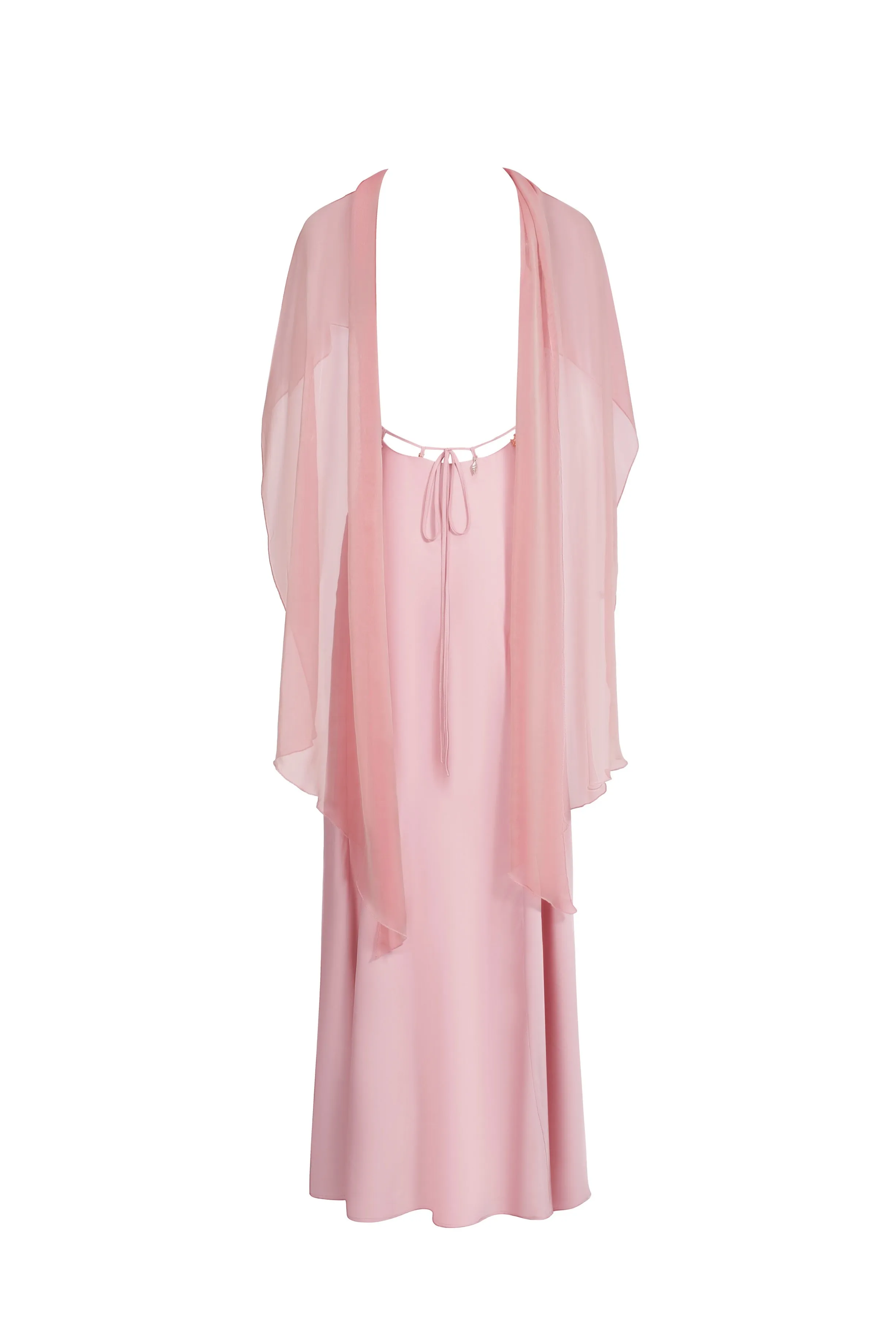 Backless satin dress with pendants - pink sold by Pheme Paris product image thumbnail 4