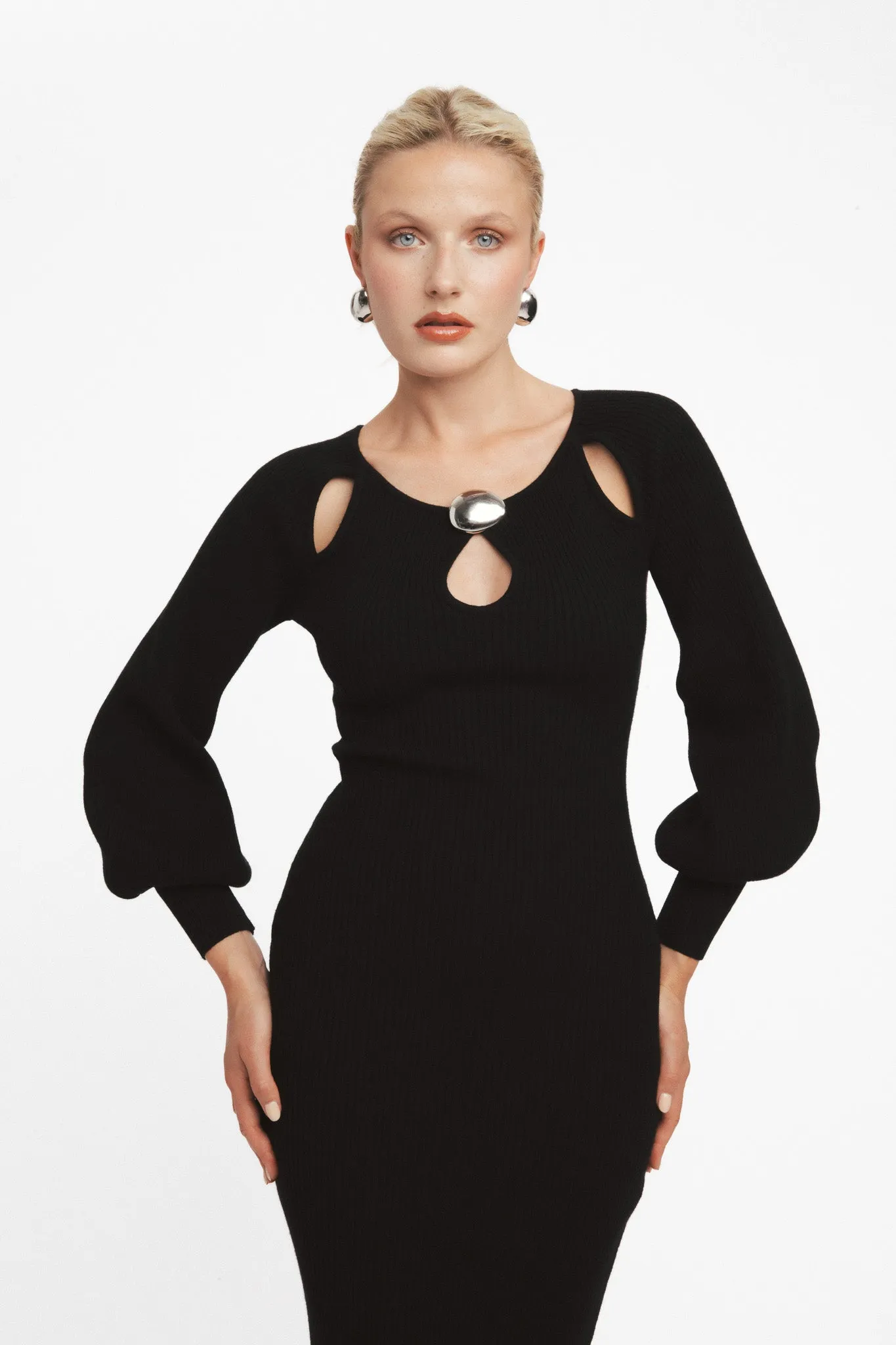 Cut-out knit dress – black sold by Pheme Paris product image thumbnail 4