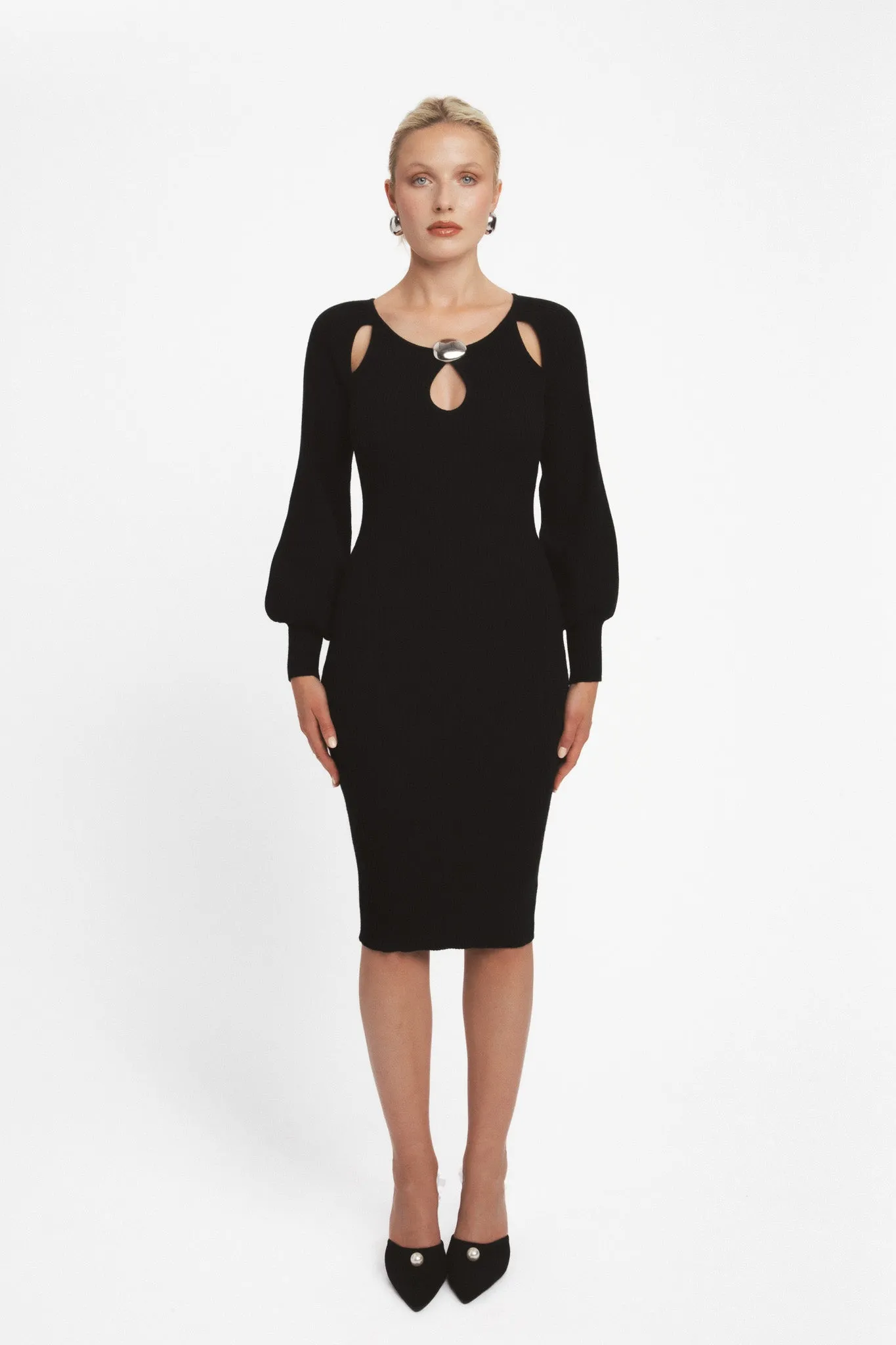 Cut-out knit dress – black sold by Pheme Paris