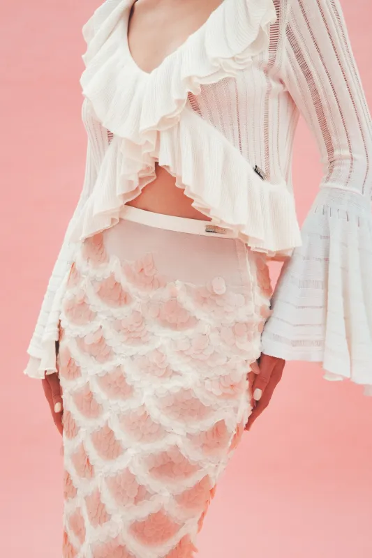 Mermaid sequin midi skirt – pink sold by Pheme Paris