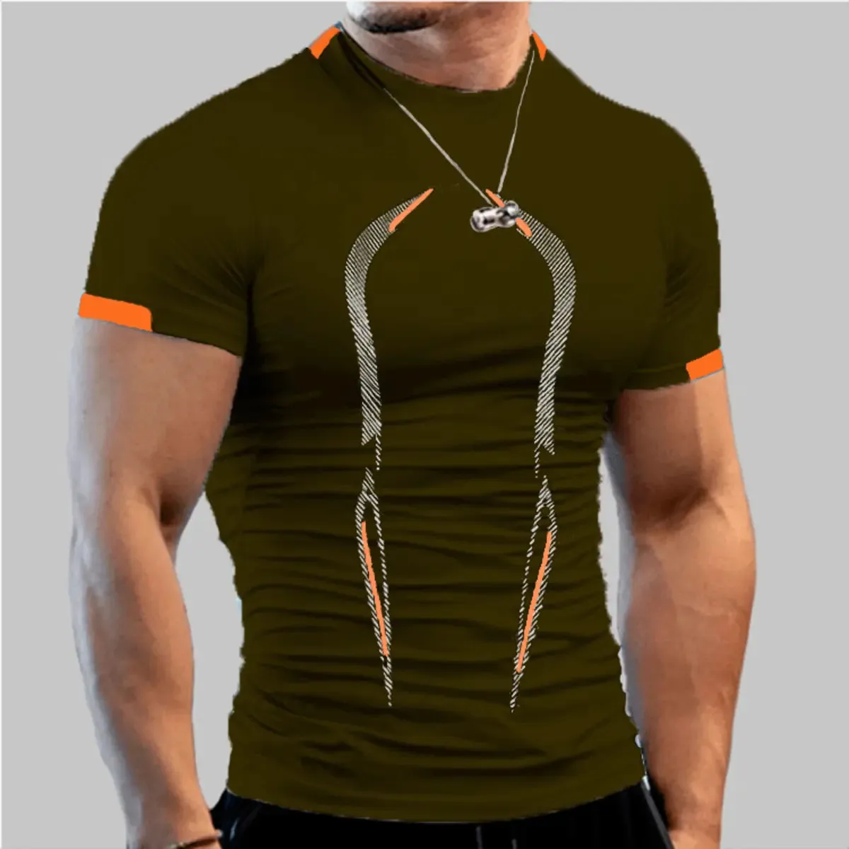 Men's Fitness Sports Training Breathable Short Sleeve Quick Dry T-Shirt sold by Polyalien product image thumbnail 2