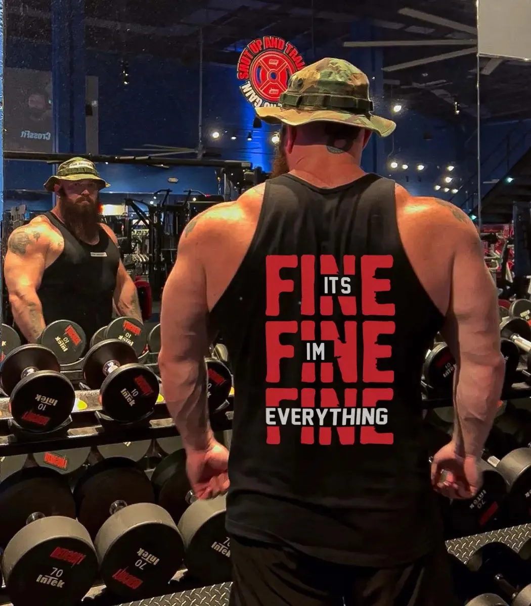 It's Fine I'm Fine Everything Is Fine Printed Men's Vest sold by Polyalien product image thumbnail 2