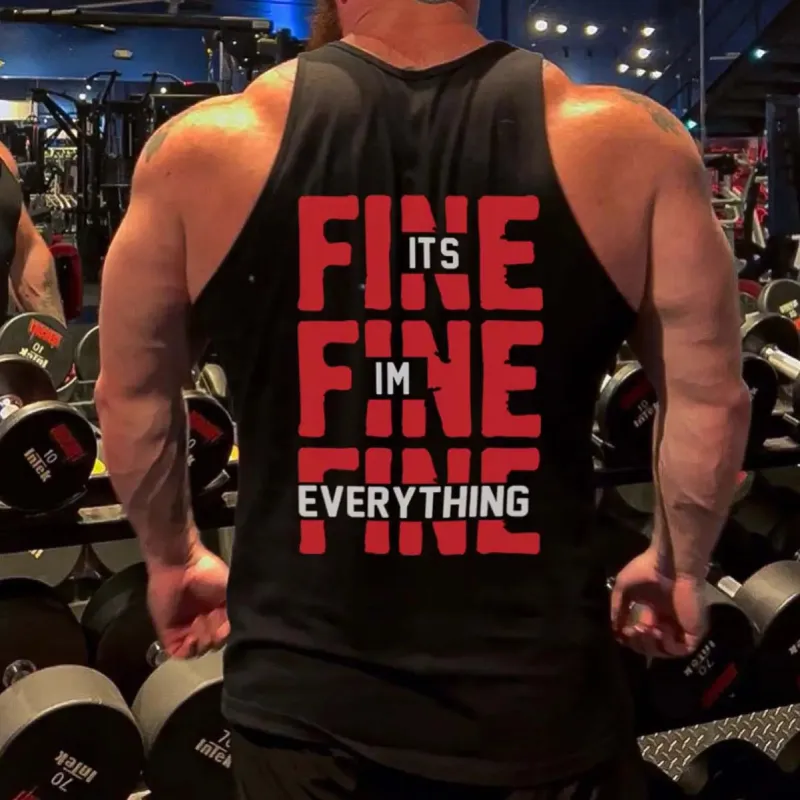 It's Fine I'm Fine Everything Is Fine Printed Men's Vest sold by Polyalien