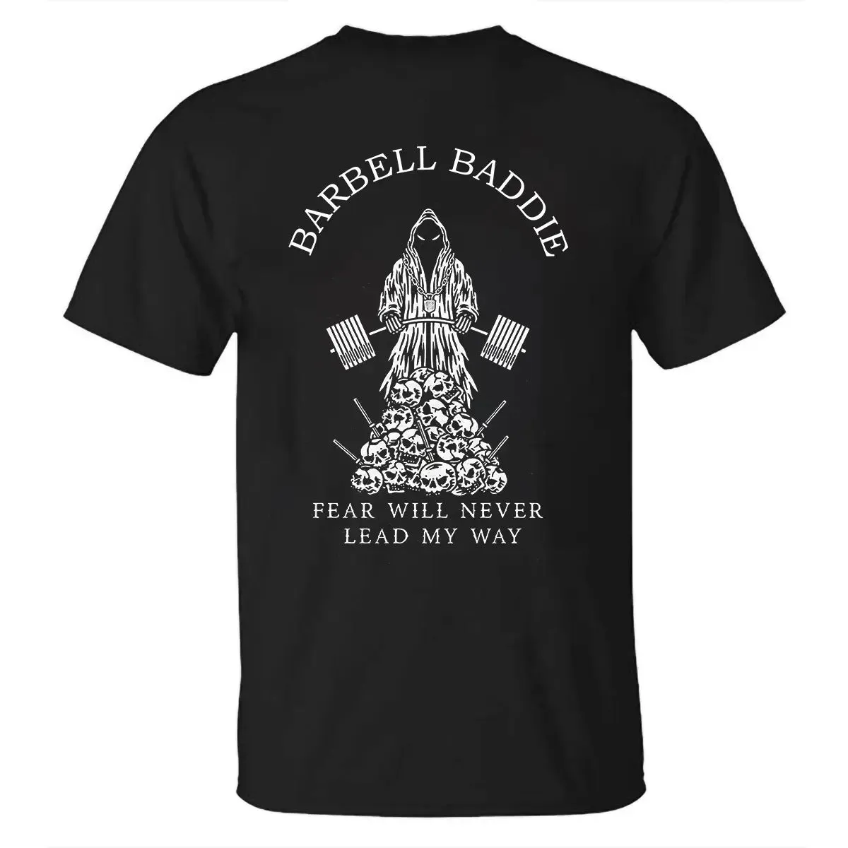 Barbell Baddle Fear Will Never Lead My Way Printed Men's T-shirt sold by Polyalien product image thumbnail 2