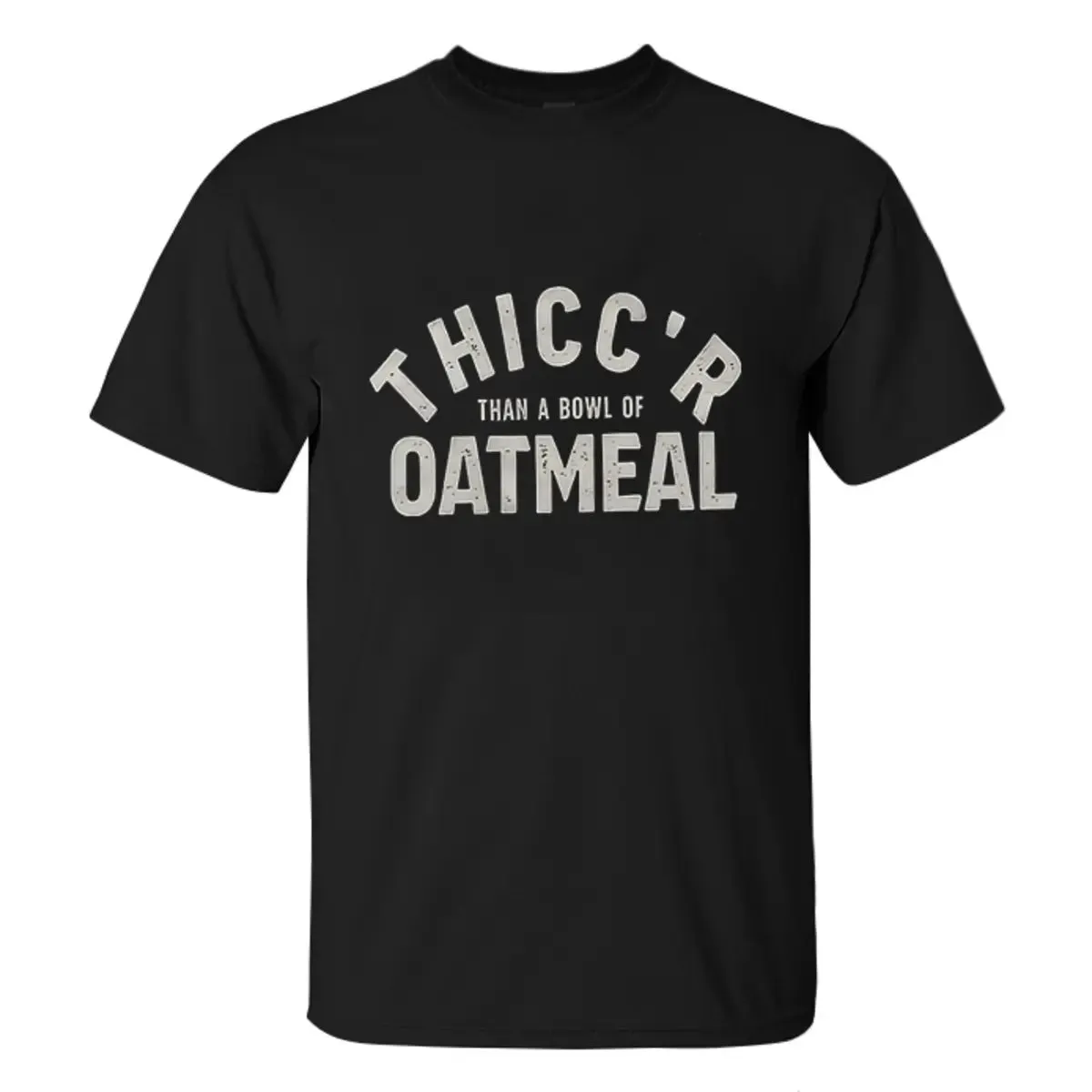 Thicc 'R Than A Bowl Of Oatmeal Printed Men's T-shirt sold by Polyalien product image thumbnail 2
