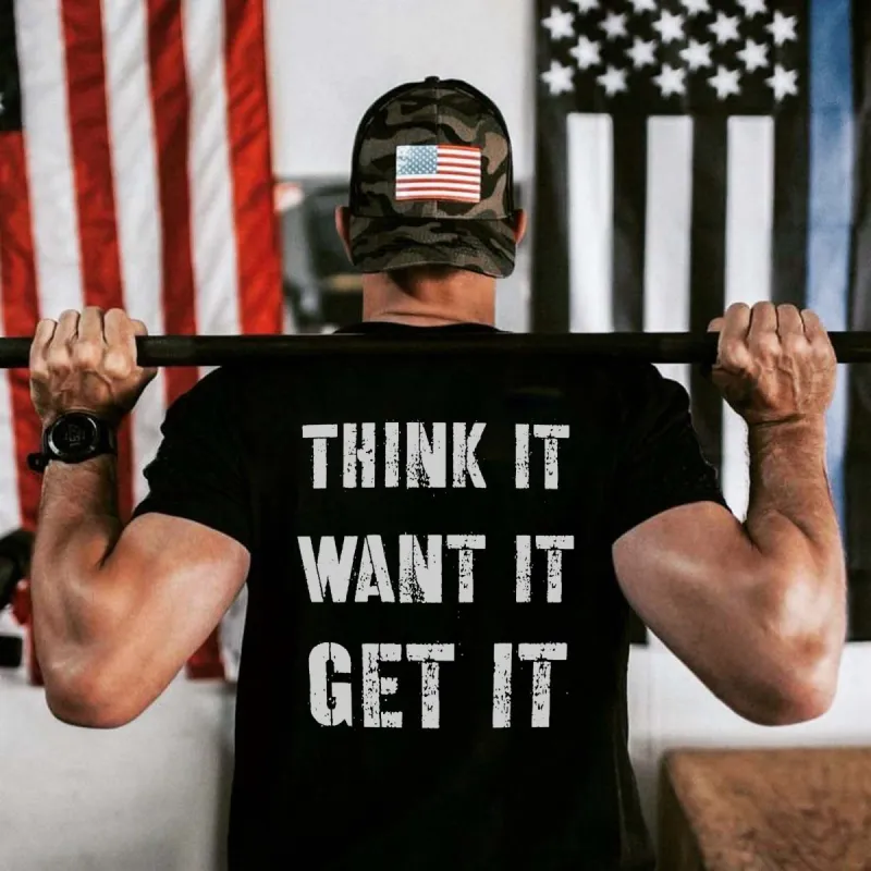 Think It Want It Get It Printed Men's T-shirt sold by Polyalien