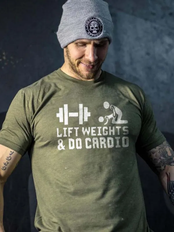 Lift Weights & Do Cardio Printed Men's T-shirt sold by Polyalien