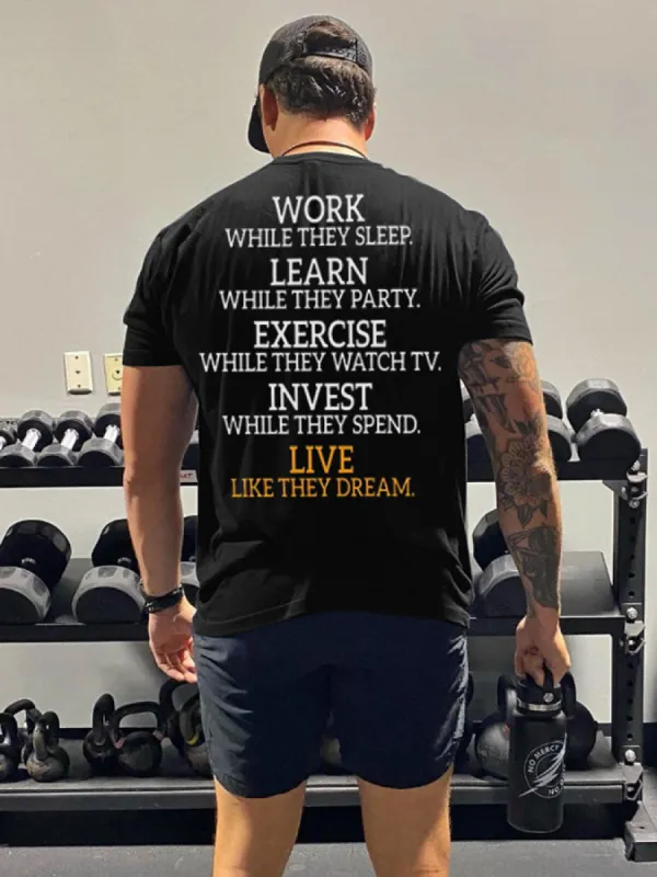 Work While They Sleep Printed Men's T-shirt sold by Polyalien