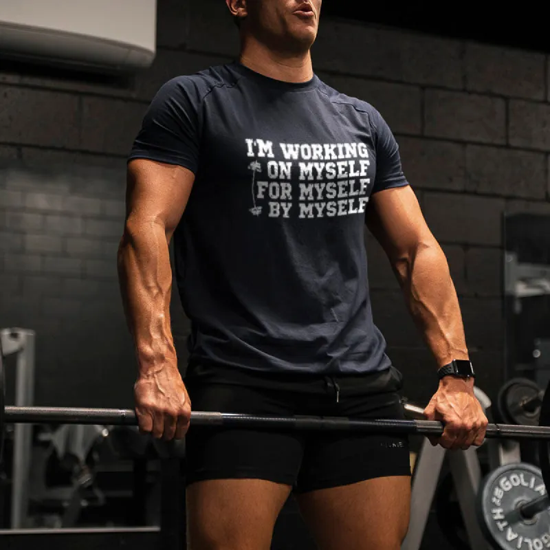 I'm Working On Myself Printed Men's T-Shirt sold by Polyalien