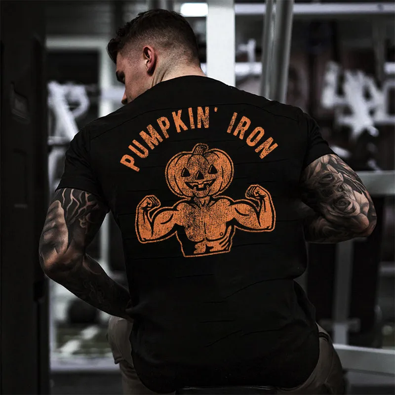 Pumpkin' Iron Printed Men's T-shirt sold by Polyalien