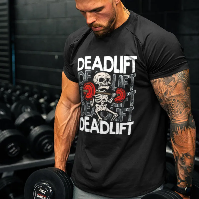 Deadlift Skull Printed Men's T-shirt sold by Polyalien