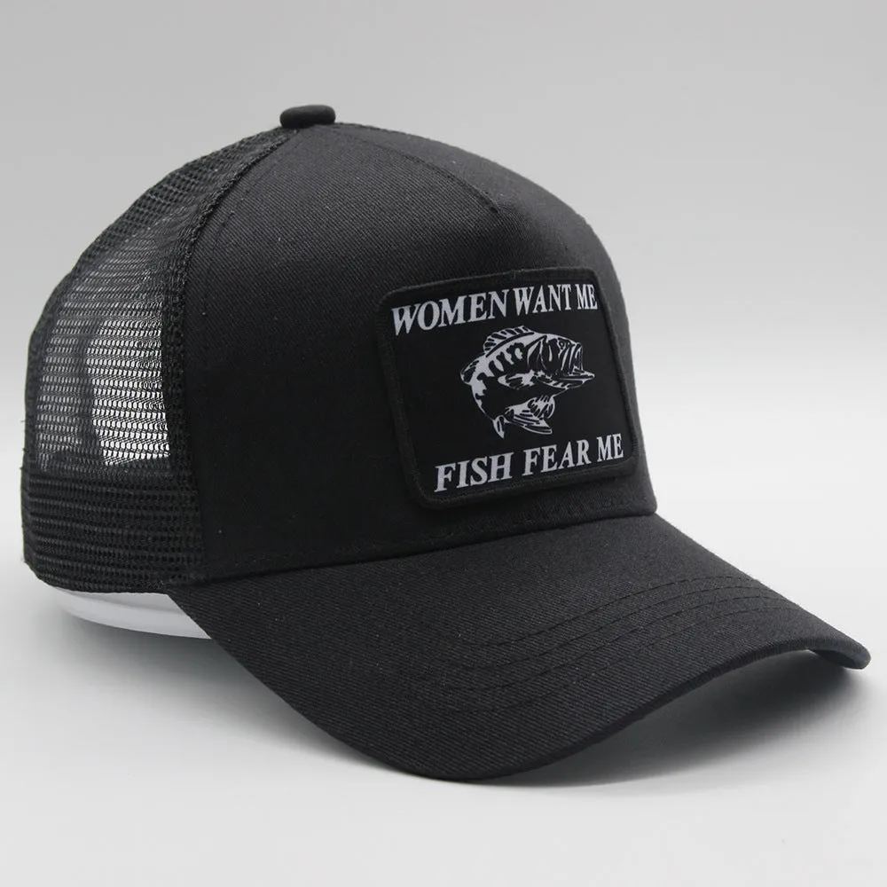Casual Women Want Me Fish Fear Me Baseball Cap sold by Polyalien product image thumbnail 2