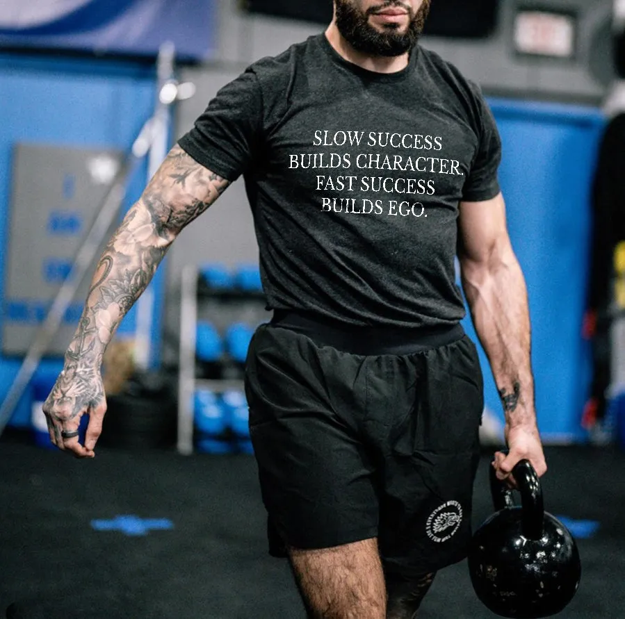 Slow Success Build Character Printed Men's T-shirt sold by Polyalien