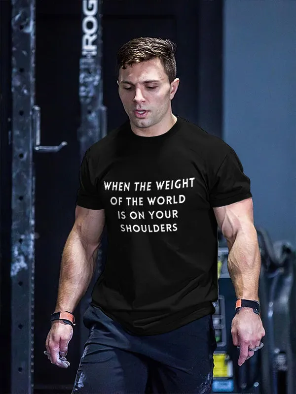 When The Weight Of The World Is On Your Shoulders Printed Men's T-shirt sold by Polyalien