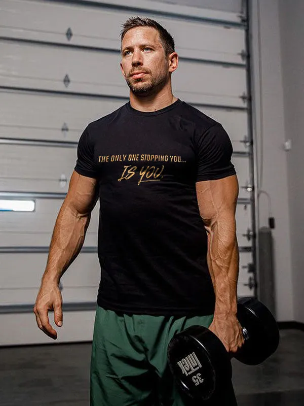 The Only One Stopping You... Is You Printed Men's T-shirt sold by Polyalien