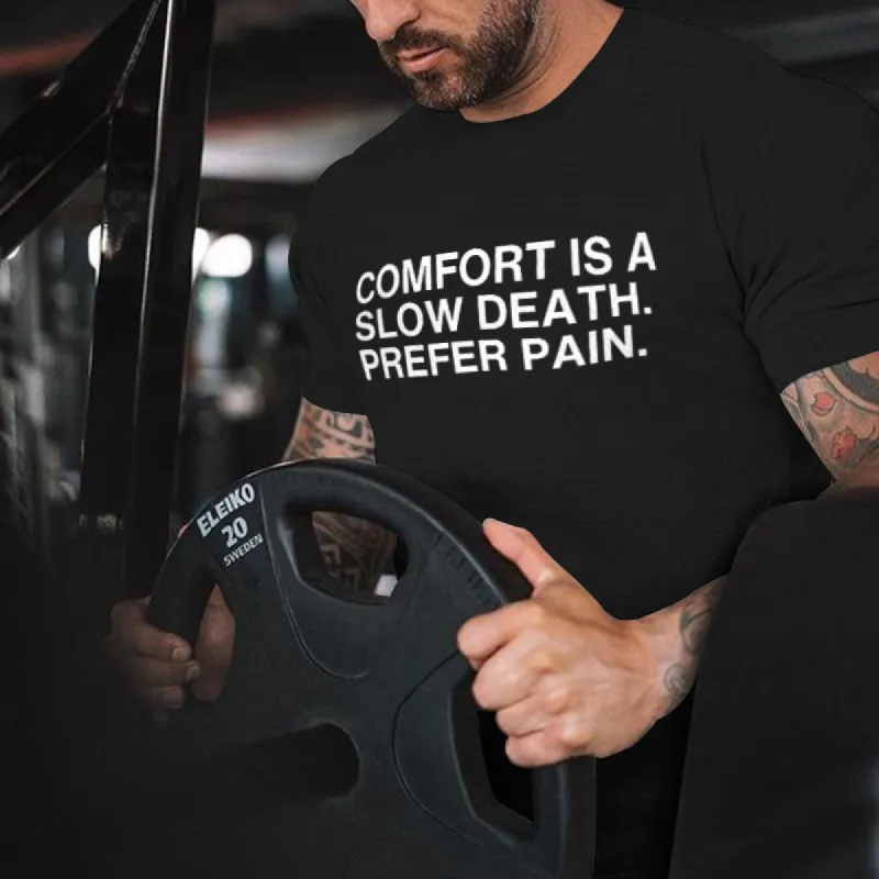 Comfort Is A Slow Death Printed Men's T-shirt sold by Polyalien