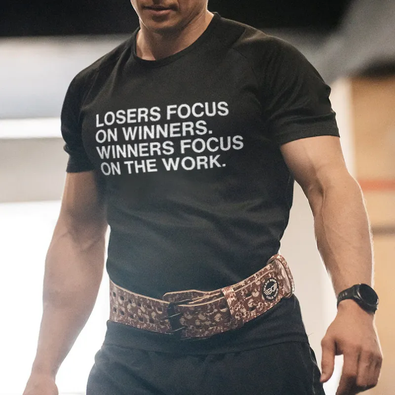 Losers Focus On Winners Printed Men's T-shirt sold by Polyalien