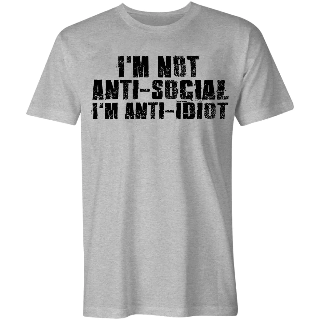 I'm Not Anti-Social, I'm Anti-Idiot Printed Men's T-shirt sold by Polyalien product image thumbnail 2