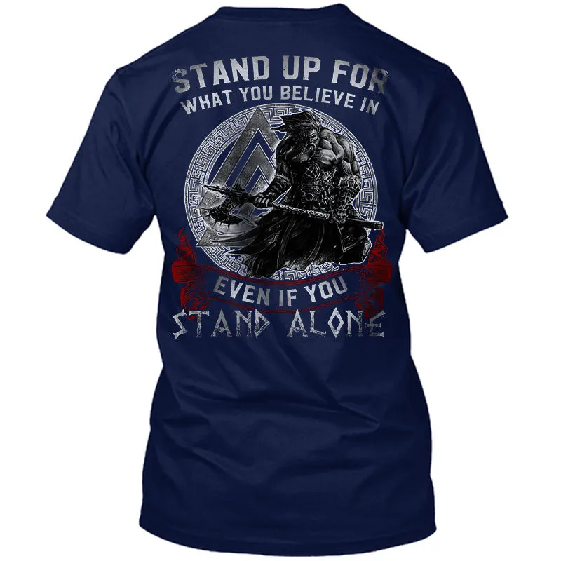 Viking Stand Up For What You Believe In Even If You Stand Alone T-shirt sold by Polyalien product image thumbnail 4