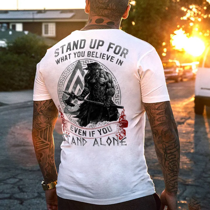 Viking Stand Up For What You Believe In Even If You Stand Alone T-shirt sold by Polyalien product image thumbnail 2