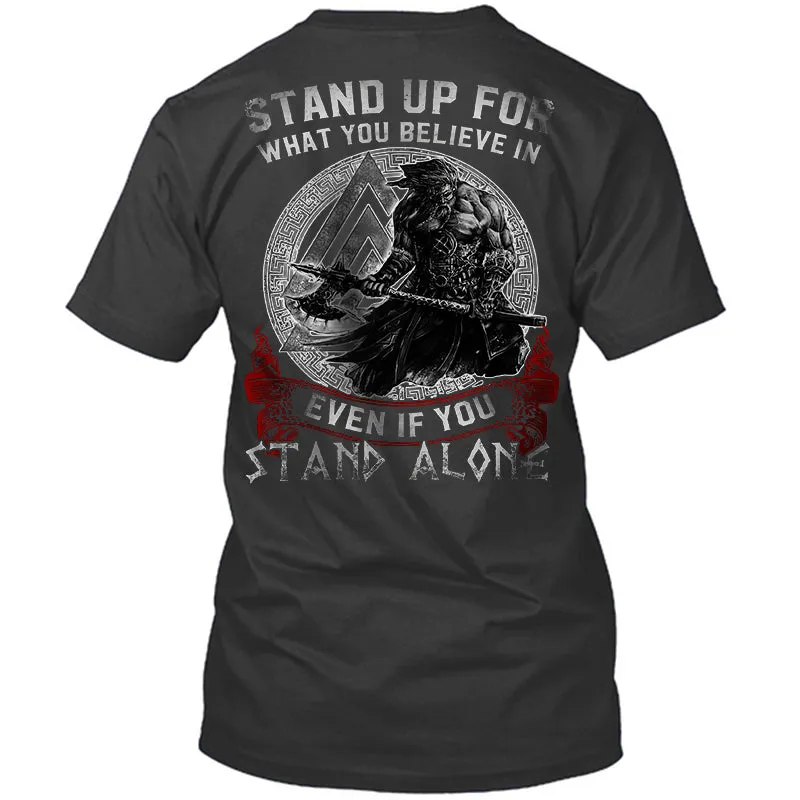 Viking Stand Up For What You Believe In Even If You Stand Alone T-shirt sold by Polyalien product image thumbnail 5