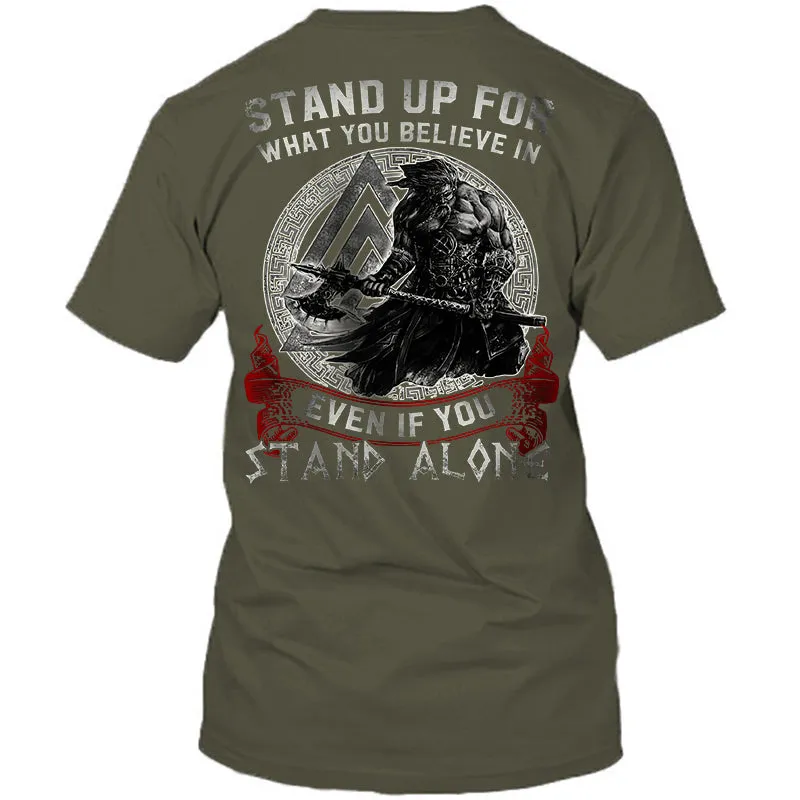 Viking Stand Up For What You Believe In Even If You Stand Alone T-shirt sold by Polyalien product image thumbnail 3