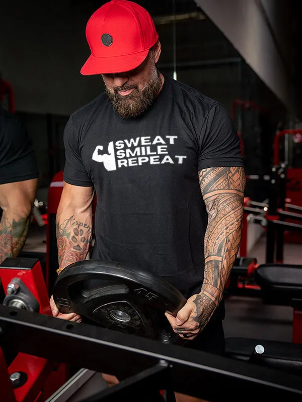Sweat Smile Repeat Printed Men's T-shirt sold by Polyalien