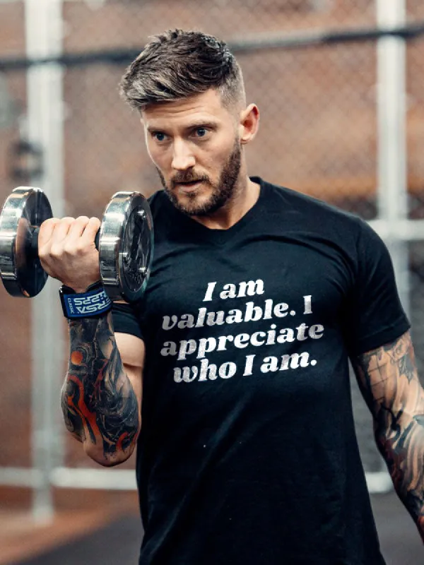 I Am Valuable. I Appreciate Who I Am Printed Men's T-shirt sold by Polyalien
