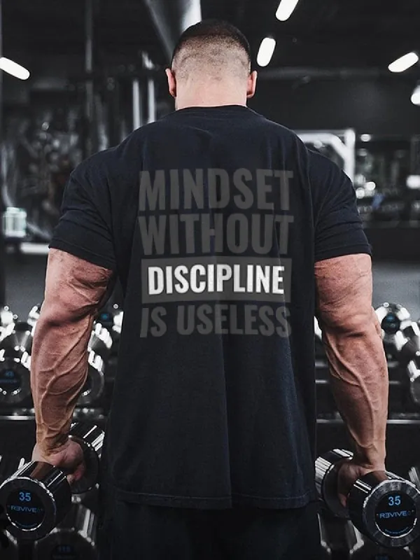 Mindset Without Discipline Is Useless Printed Men's T-shirt sold by Polyalien