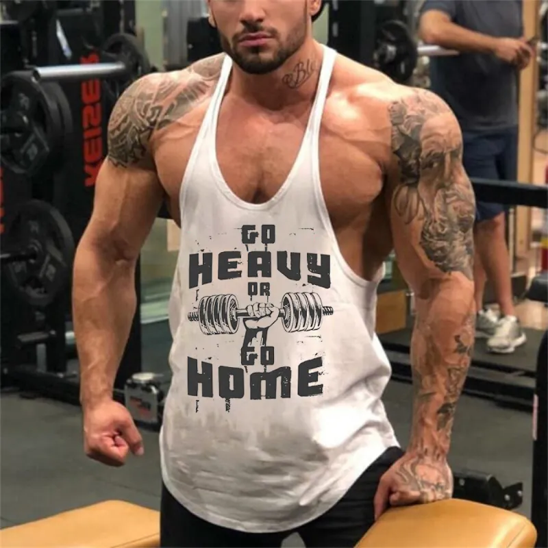 Go Heavy Or Go Home Printed Men's Tank Top sold by Polyalien