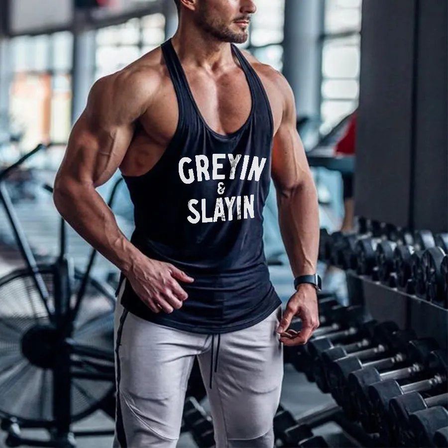 Greyin & Slayin Printed Men's Tank Top sold by Polyalien
