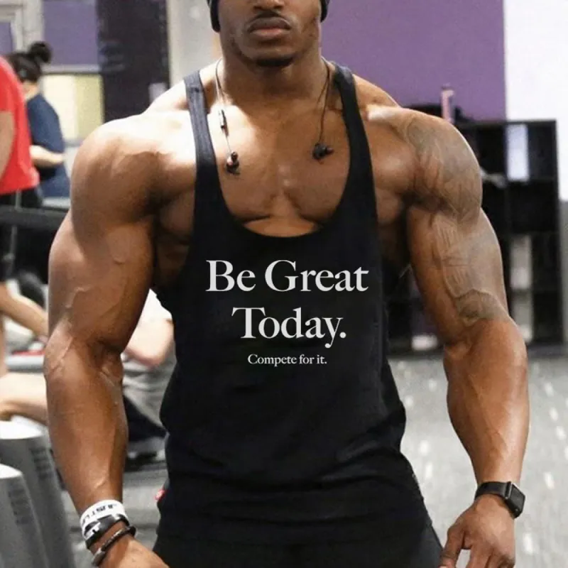 Be Great Today Printed Men's Tank Top sold by Polyalien