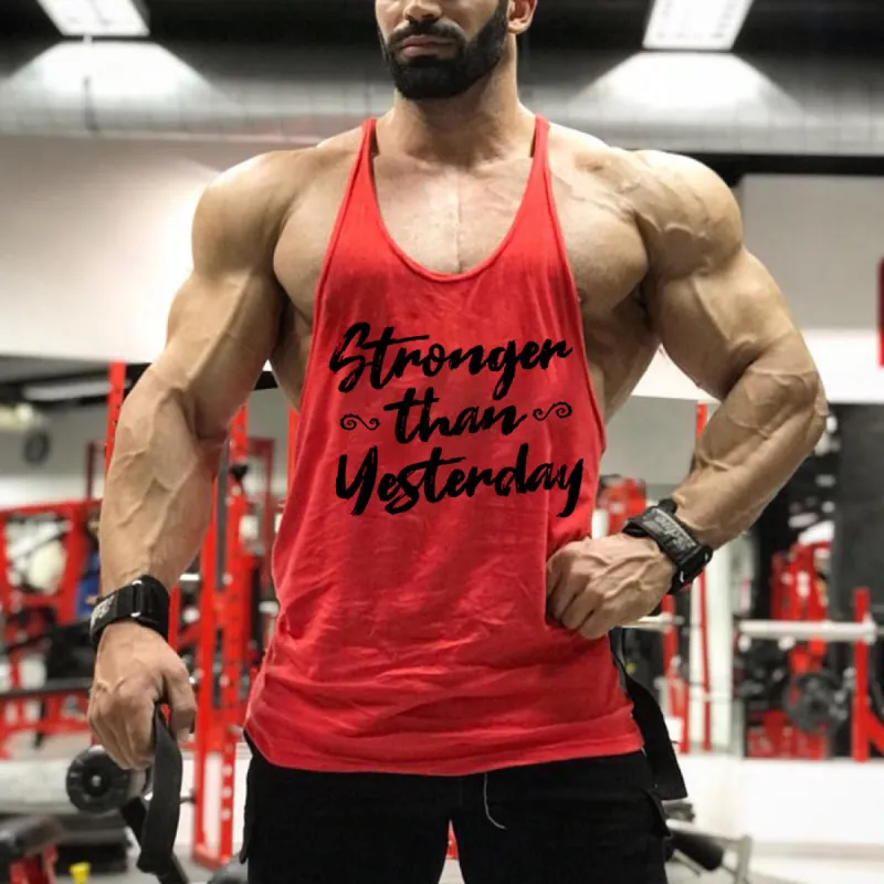 Stronger Than Yesterday Printed Men's Tank Top sold by Polyalien