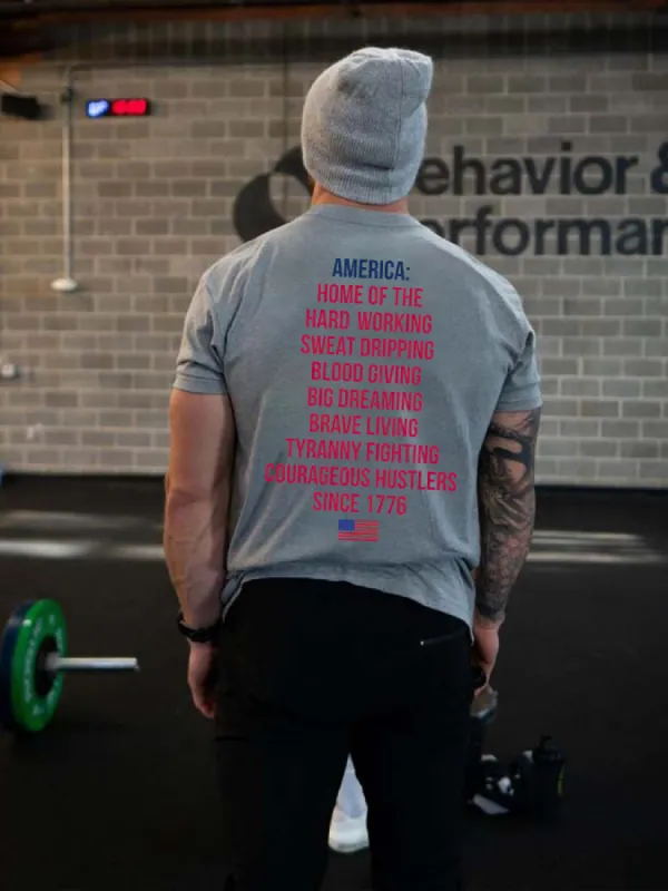America: Home Of The Hard Working Printed Men's T-shirt made by Polyalien