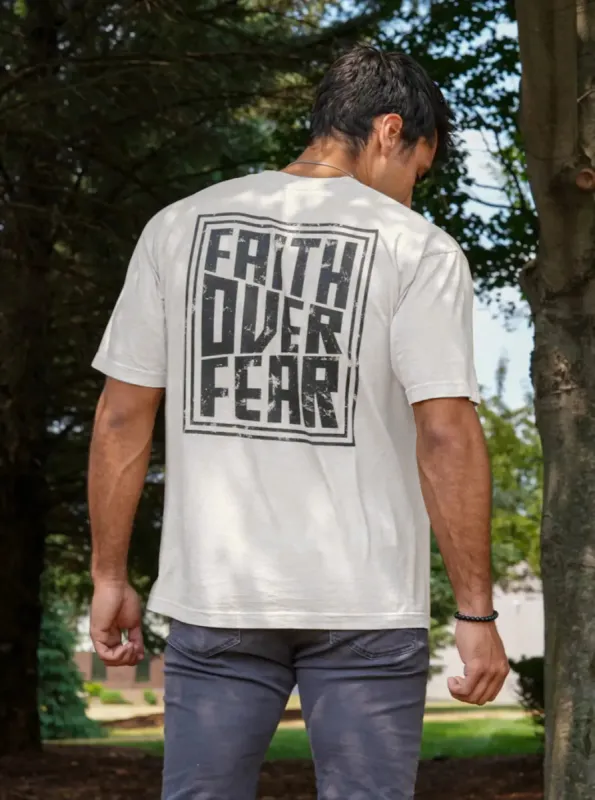 Faith Over Fear Printed Men's T-shirt sold by Polyalien