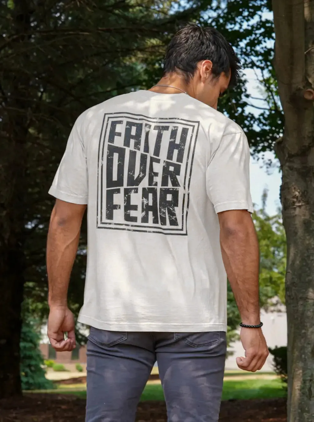 Faith Over Fear Printed Men's T-shirt sold by Polyalien product image thumbnail 4
