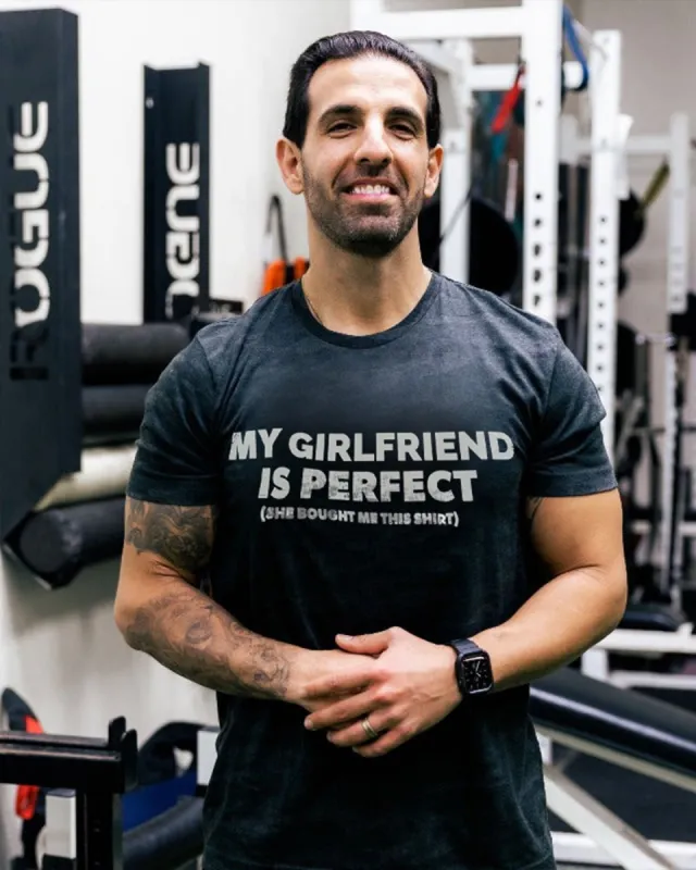 My Girlfriend Is Perfect Printed Men's T-shirt sold by Polyalien