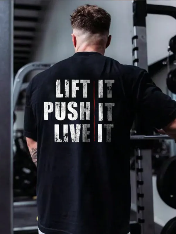 Lift It Push It Live It Printed Men's T-shirt sold by Polyalien