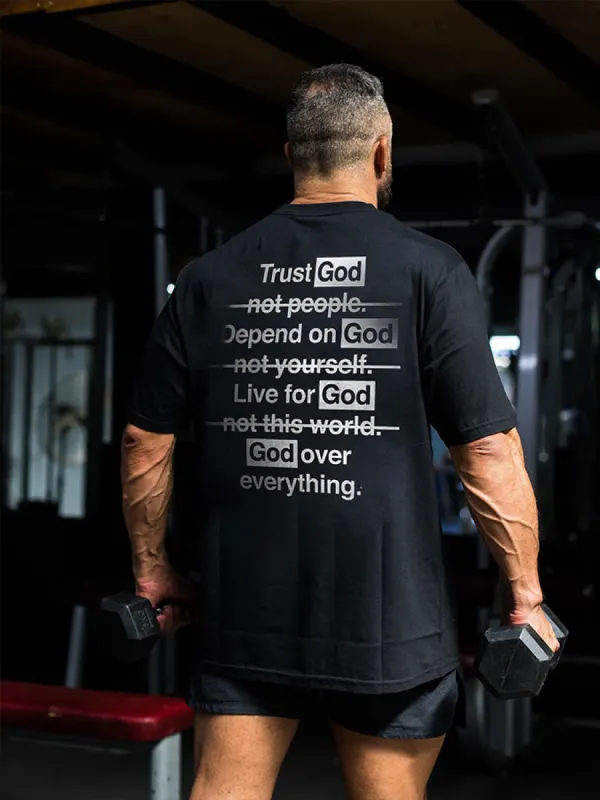 Trust God Not People. Depend On God Not Yourself Printed Men's T-shirt sold by Polyalien