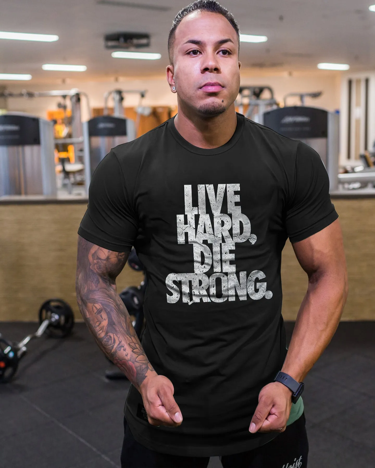 Live Hard, Die Strong Printed Men's T-shirt sold by Polyalien product image thumbnail 3