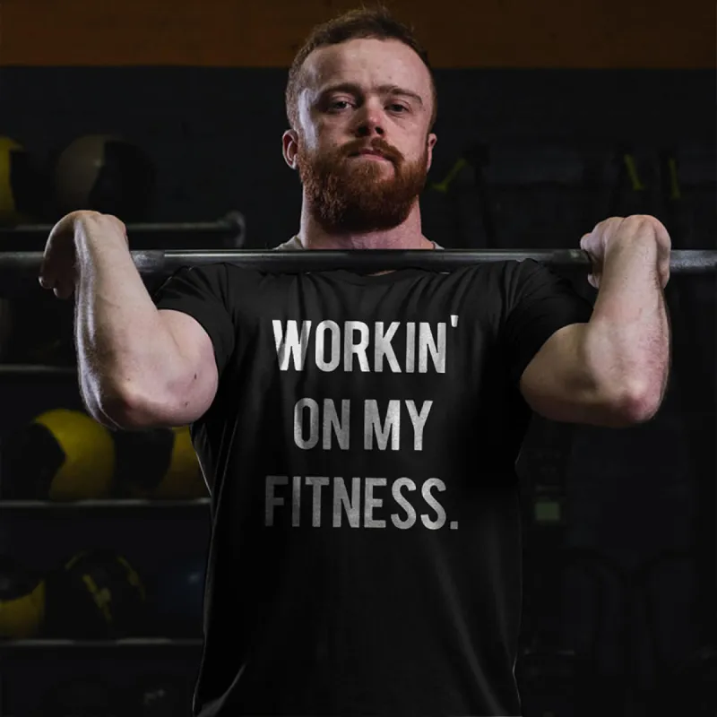 Workin' On My Fitness Printed Men's T-shirt sold by Polyalien