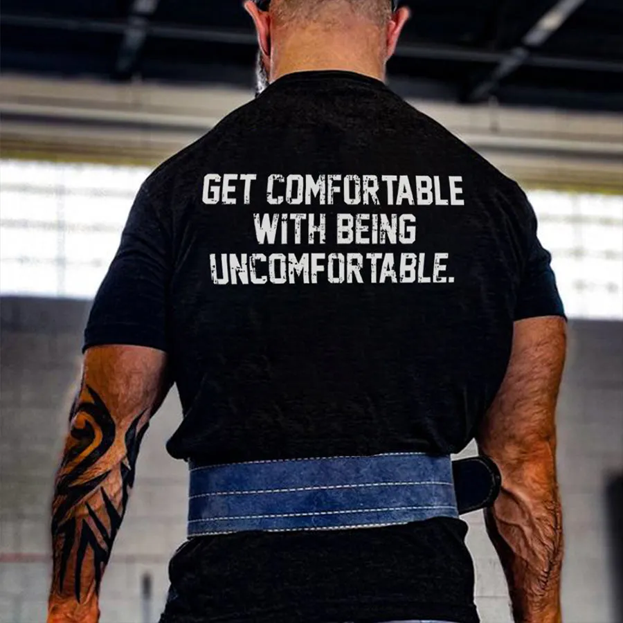 Get Comfortable With Being Uncomfortable Printed Men's T-shirt sold by Polyalien product image thumbnail 5