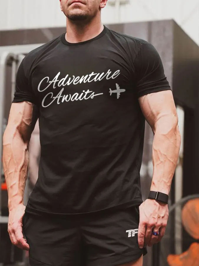 Adventure Awaits Printed Men's T-shirt sold by Polyalien