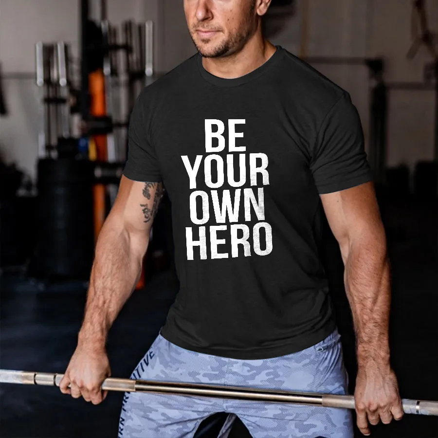 Be Your Own Hero Printed Men's T-shirt sold by Polyalien product image thumbnail 3