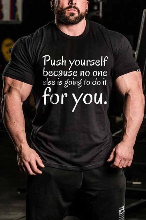 Push Yourself Print Men's T-shirt sold by Polyalien product image thumbnail 3