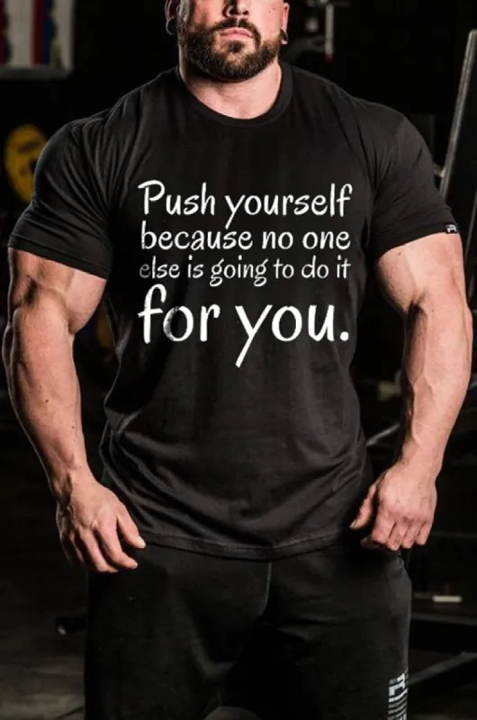 Push Yourself Print Men's T-shirt sold by Polyalien