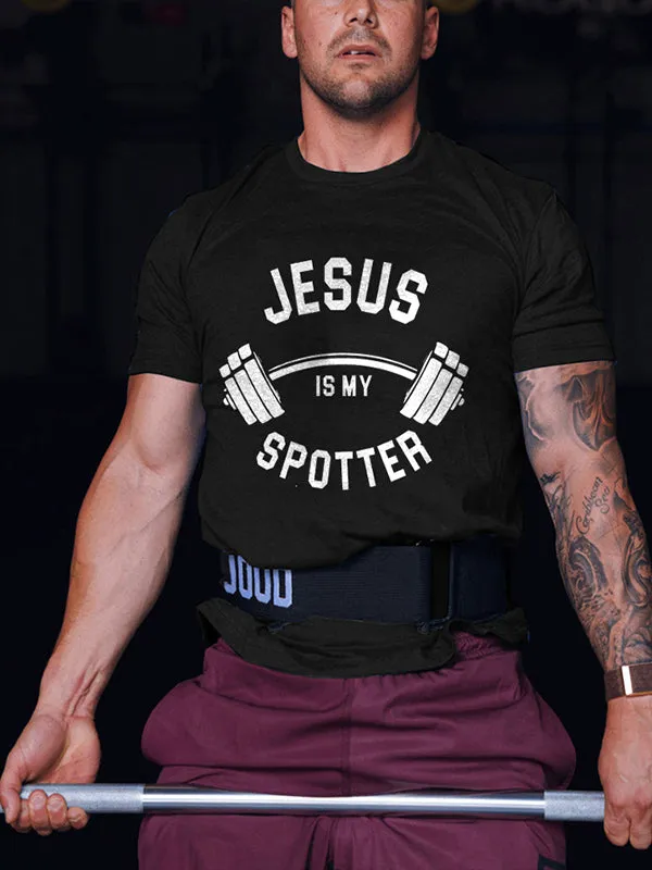 Jesus Is My Spotter Printed Men's T-shirt sold by Polyalien product image thumbnail 3