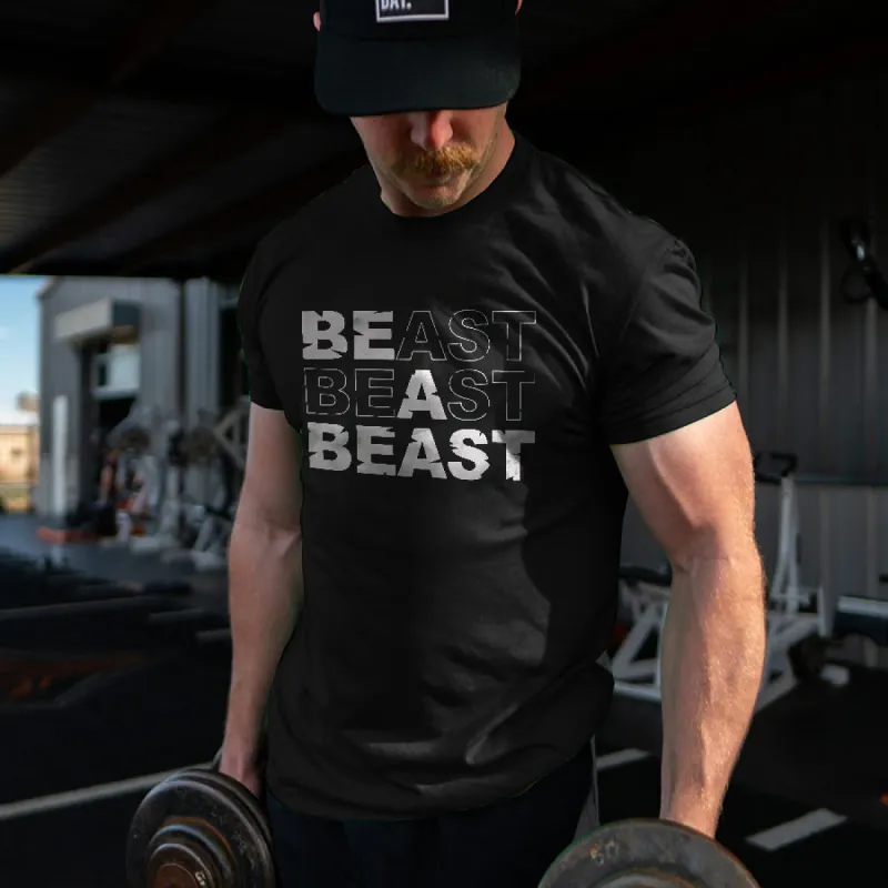 Be A Beast Printed Men's T-shirts sold by Polyalien