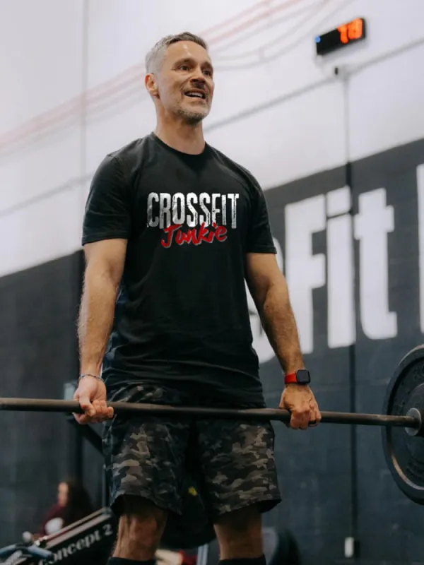 Crossfit Junkie Printed Men's T-shirts sold by Polyalien
